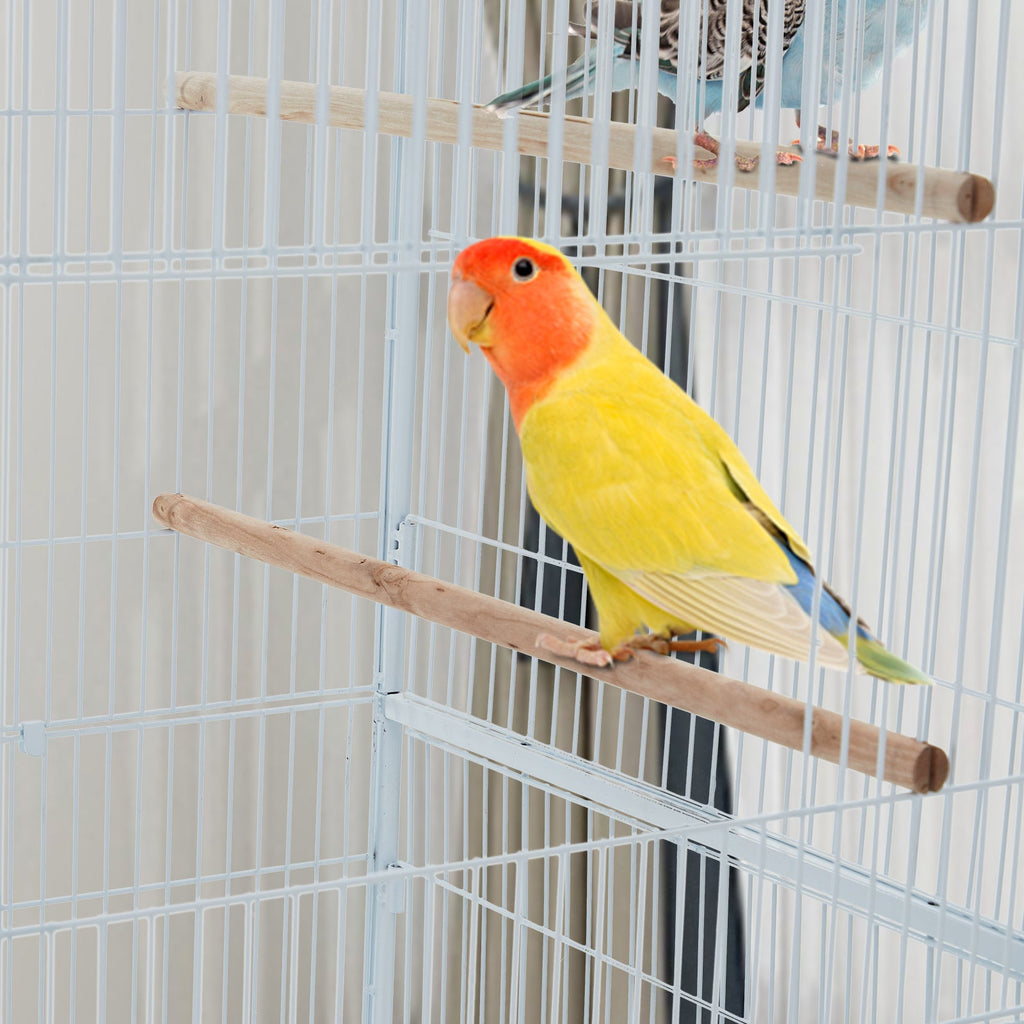 Garvee Bird Cage, Metal Cage Standing Birdcage with Play Top and Rolling Stand, Flight Cage with Side-Out Tray for Parrots Cockatiels Conures Parakeets Lovebirds Budgie Finch, White