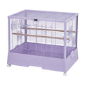 Garvee Bird Cage, Metal Cage Standing Birdcage with Play Top, Monitor and Light System, Flight Cage with Side-Out Tray for Parrots Cockatiels Conures Parakeets Lovebirds Budgie Finch, Purple