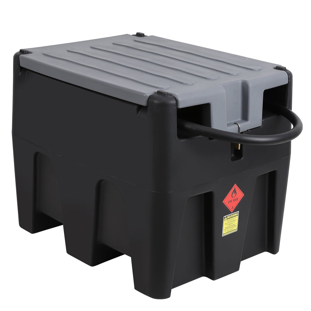 Garvee Portable Fuel Tank, 48 Gallon Diesel & Gasoline Transfer Tank With 12V Electric Pump, 10 GPM Flow Rate, 13ft Hose, Auto Fueling Nozzle , Fuel Transfer Tank for Easy Transportation, Black