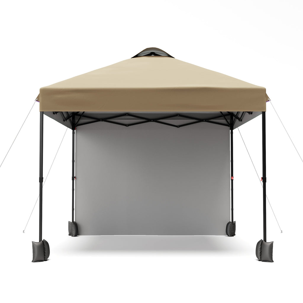 Garvee 10'x10' Pop Up Tent, Pop Up Canopy With Sidewall, UPF 50+, Easy to Set Up Outdoor Canopy, Adjustable Portable Gazebo for Parties, Camping, Gazebo With Wheel Cover Bag, 4 Sand Bags, 4 Ropes and 8 Spikes