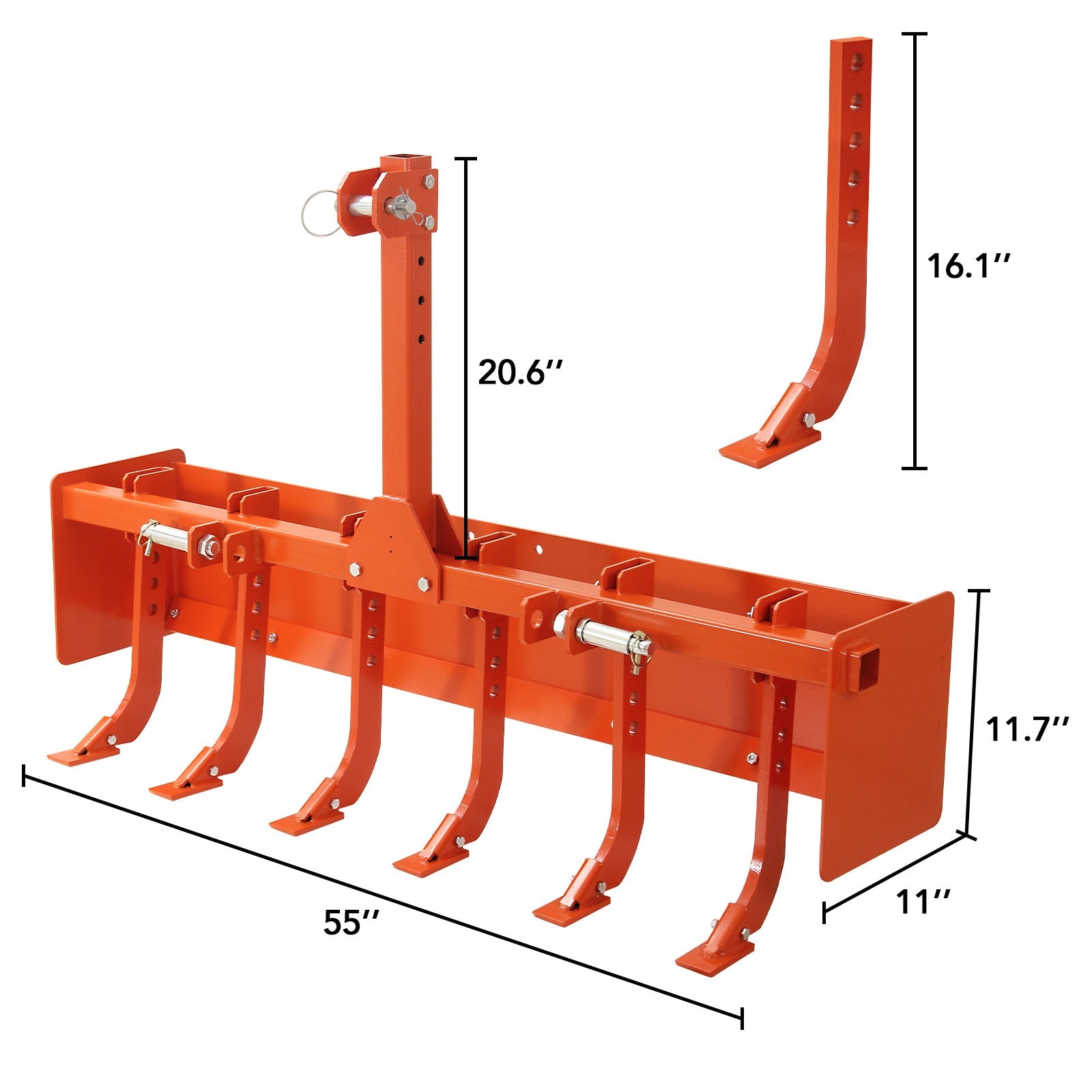 Garvee 55" Box Blade for Tractor, Box Scraper for Tractor 3 Point Hitch, Box Blade Suitable for CAT-0 & CAT-1 Tractors