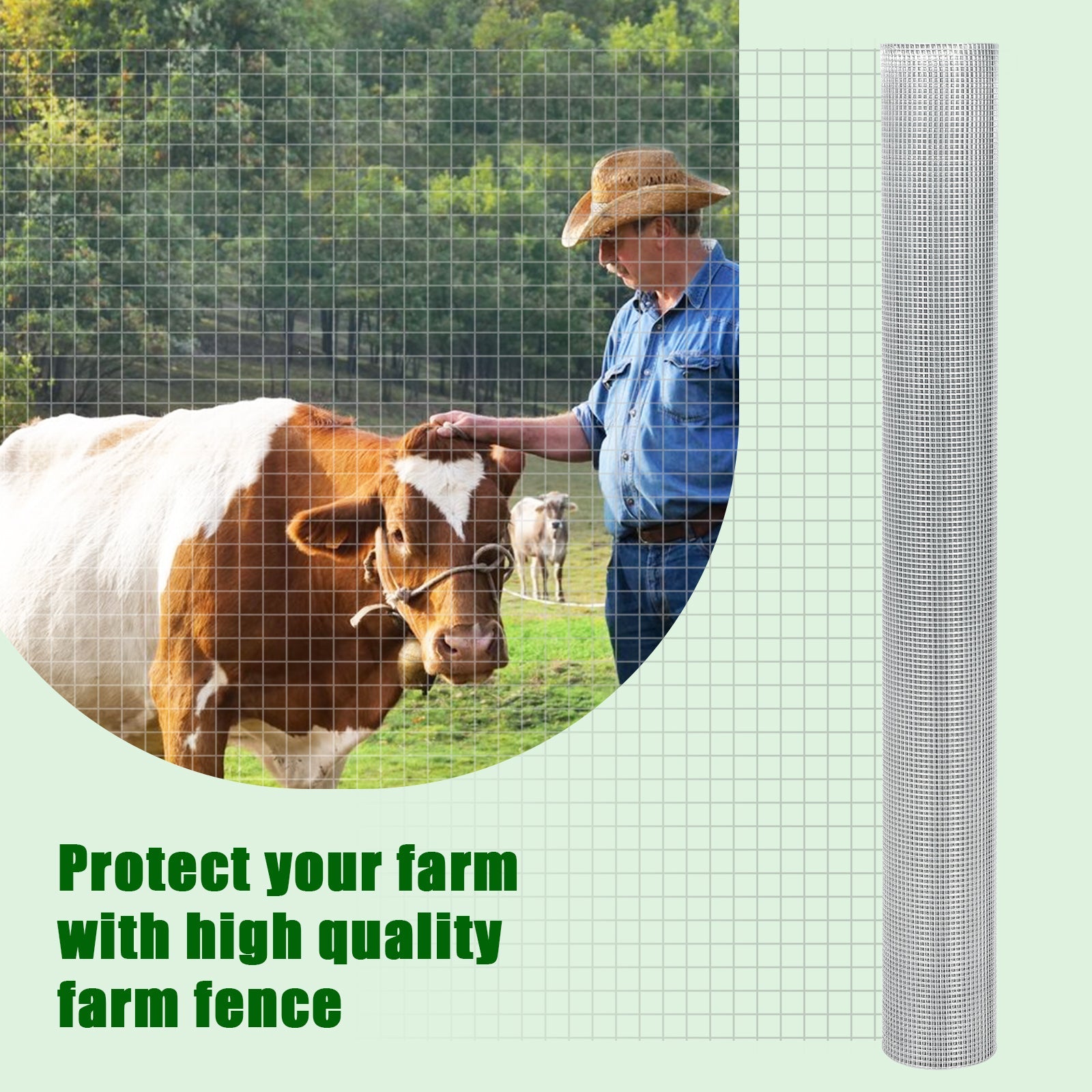 Garvee 1/4" 4'×50' 23-Gauge Galvanized Steel Chicken Wire Fence - Poultry Netting, Garden & Tree Guard, Hardware Cloth Roll, Silver