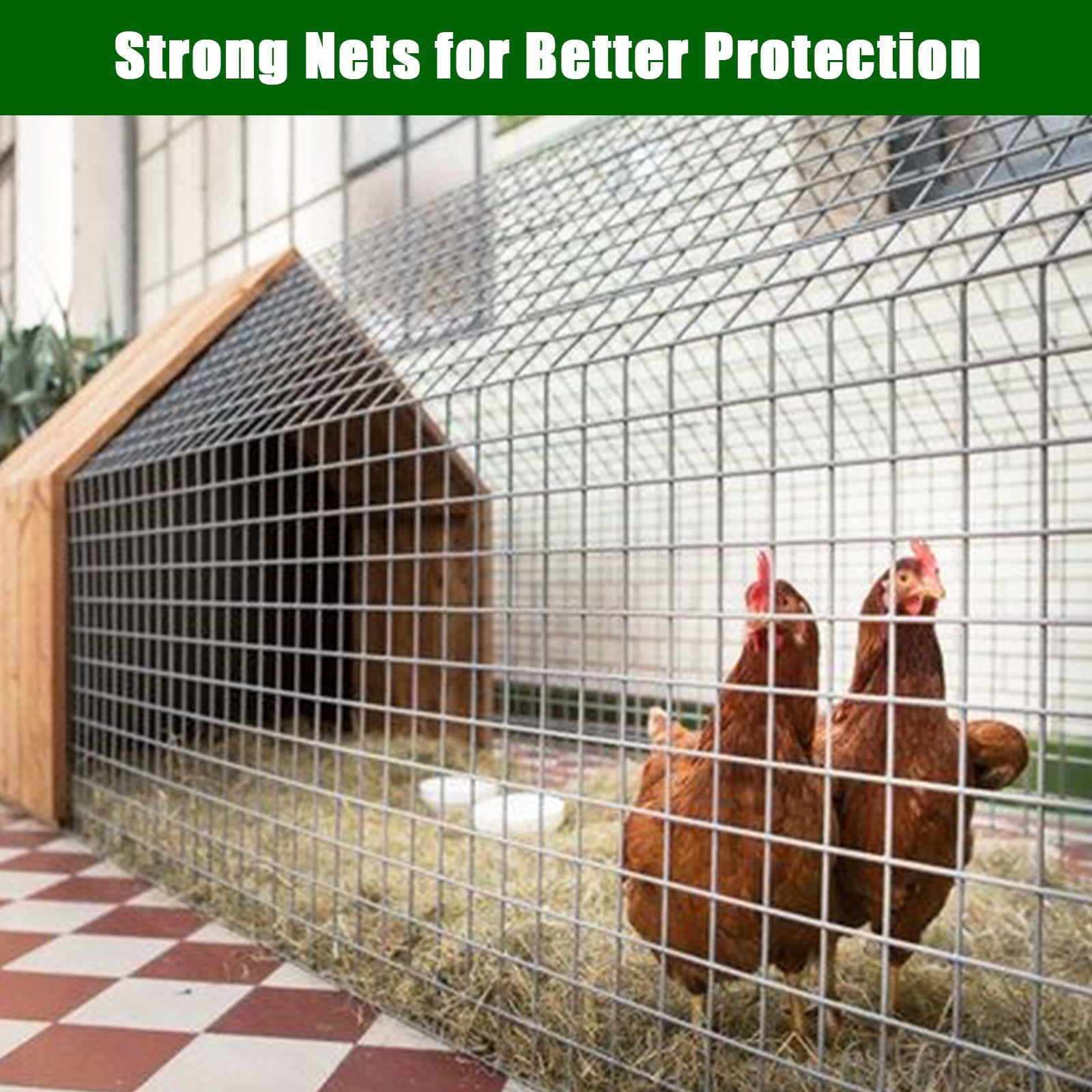 Garvee 1/2inch 6'×100' 19 Gauge, Chicken Wire Fence Wire Mesh Fence Galvanized Steel Poultry Netting Garden Fence Tree Guard Wire Fence Rolls Hardware Cloth for Yard Vegetable Plant Protection, Sliver