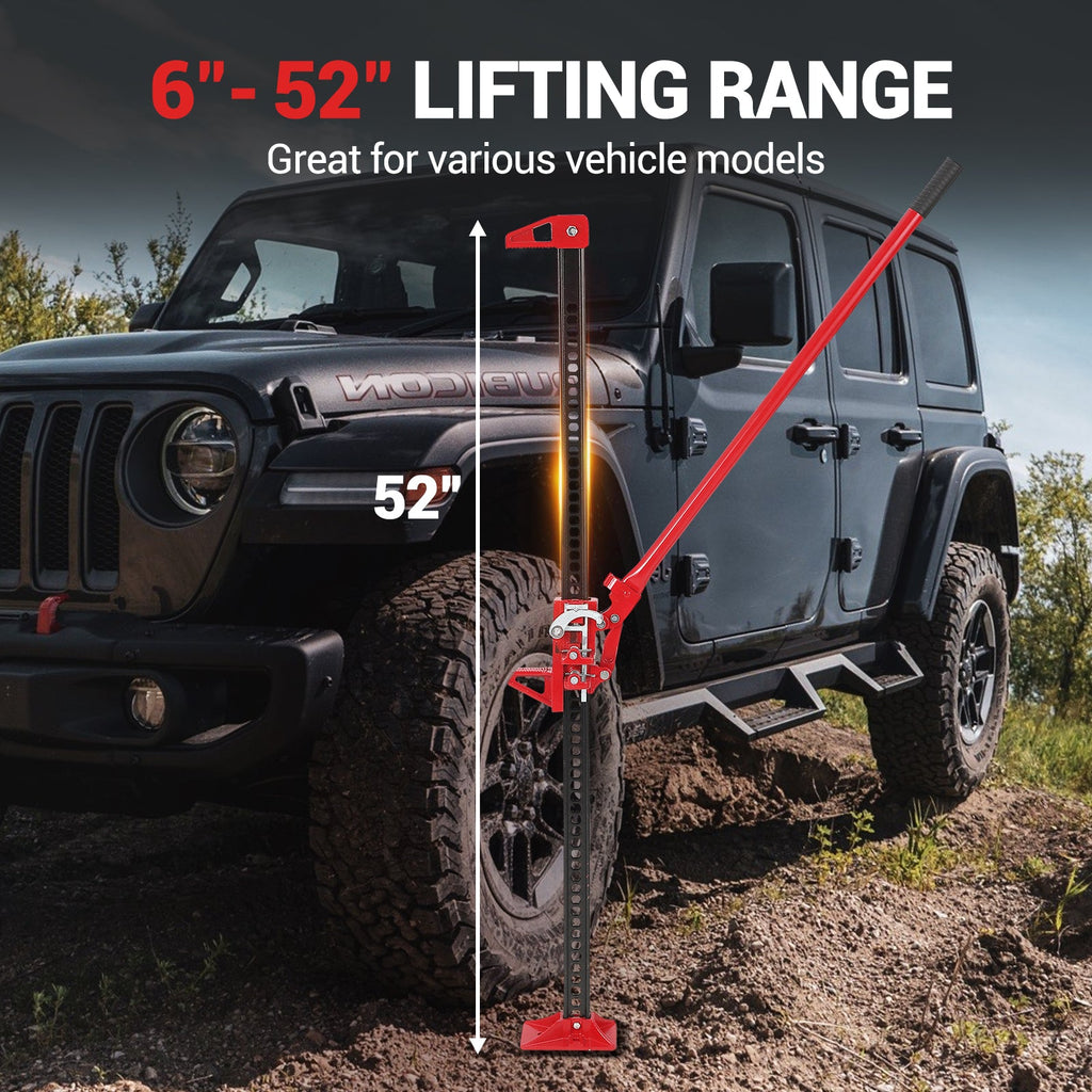 Garvee 3 Ton Farm Jack, 6600 Lbs Capacity Heavy-Duty Utility Jack, 60" High Lift Ratcheting Off Road Utility Farm Jack, Ideal for ATV, Utv, SUV, Truck, Universal Jack
