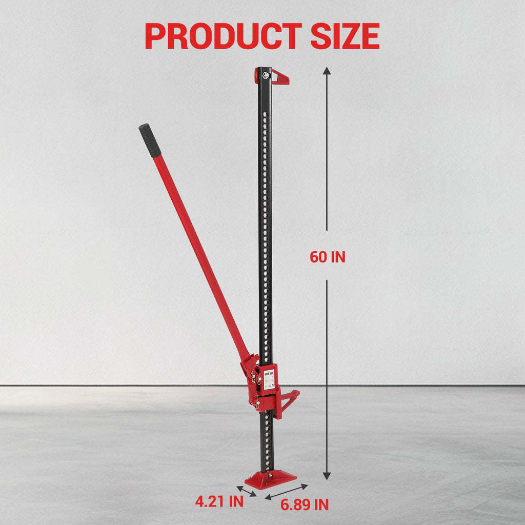 Garvee 3 Ton Farm Jack, 6600 Lbs Capacity Heavy-Duty Utility Jack, 60" High Lift Ratcheting Off Road Utility Farm Jack, Ideal for ATV, Utv, SUV, Truck, Universal Jack