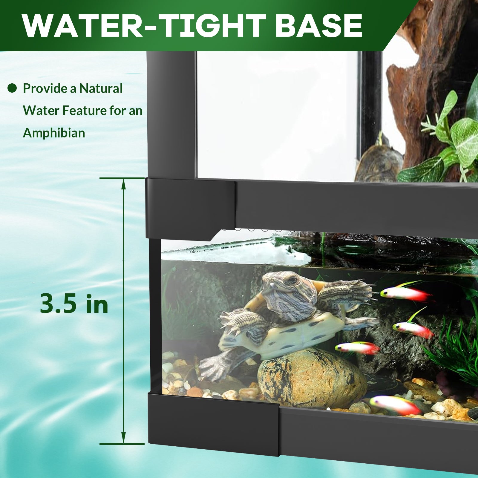 Garvee 50 Gallon Reptile Glass Terrarium, Double Hinge Door & Anti Escape Reptile Tank, Top & Side Screen Ventilation