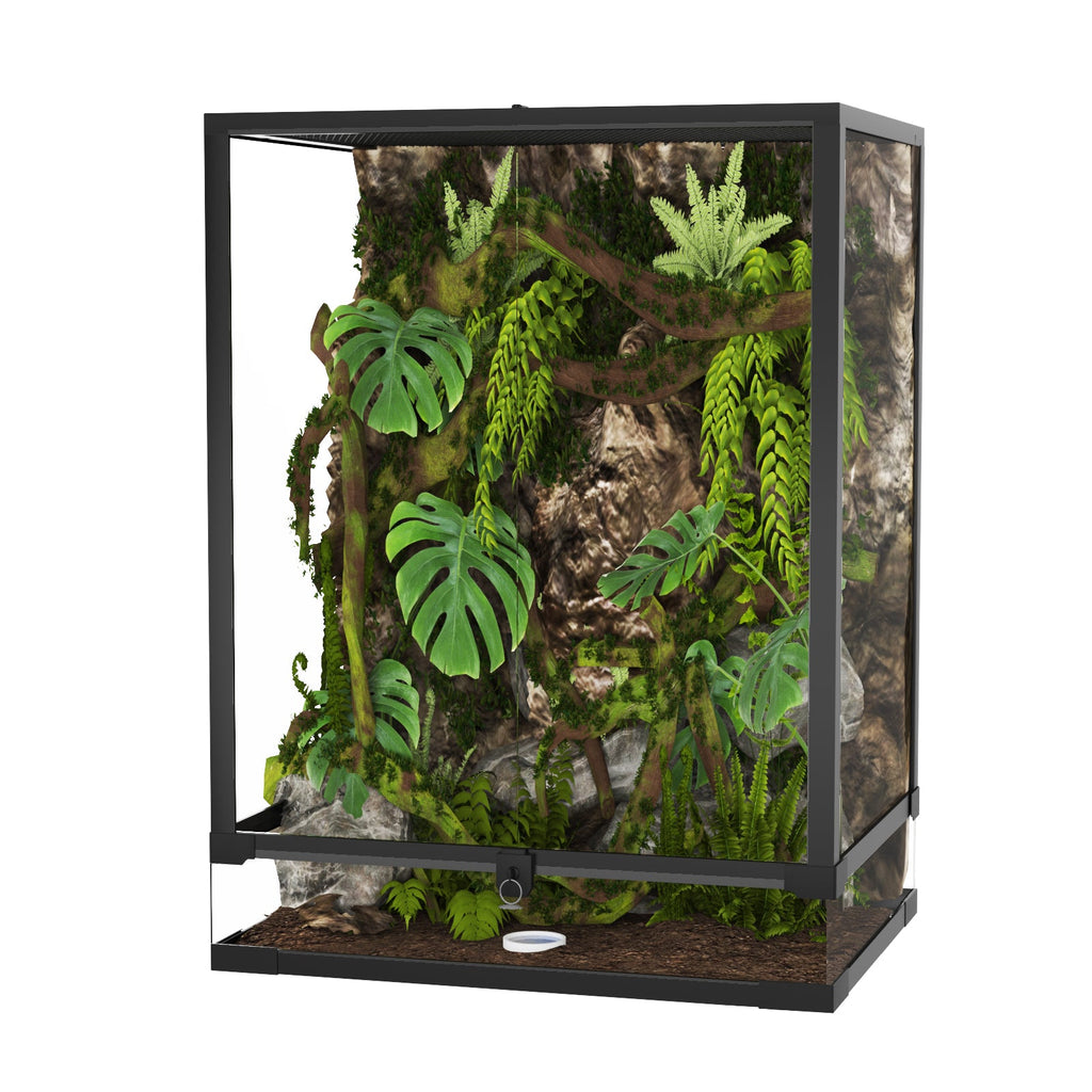 Garvee 34 Gallon Reptile Tall Tank, 18" x 18" x 24" Tall Reptile Glass Terrarium with Top Screen Ventilation, Toughened Glass Reptile Tank, Double Hinge Door & Anti Escape for Lizard Snake
