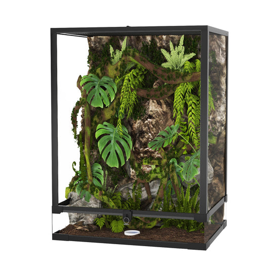 Garvee 34 Gallon Reptile Tall Tank, 18" x 18" x 24" Tall Reptile Glass Terrarium with Top Screen Ventilation, Toughened Glass Reptile Tank, Double Hinge Door & Anti Escape for Lizard Snake