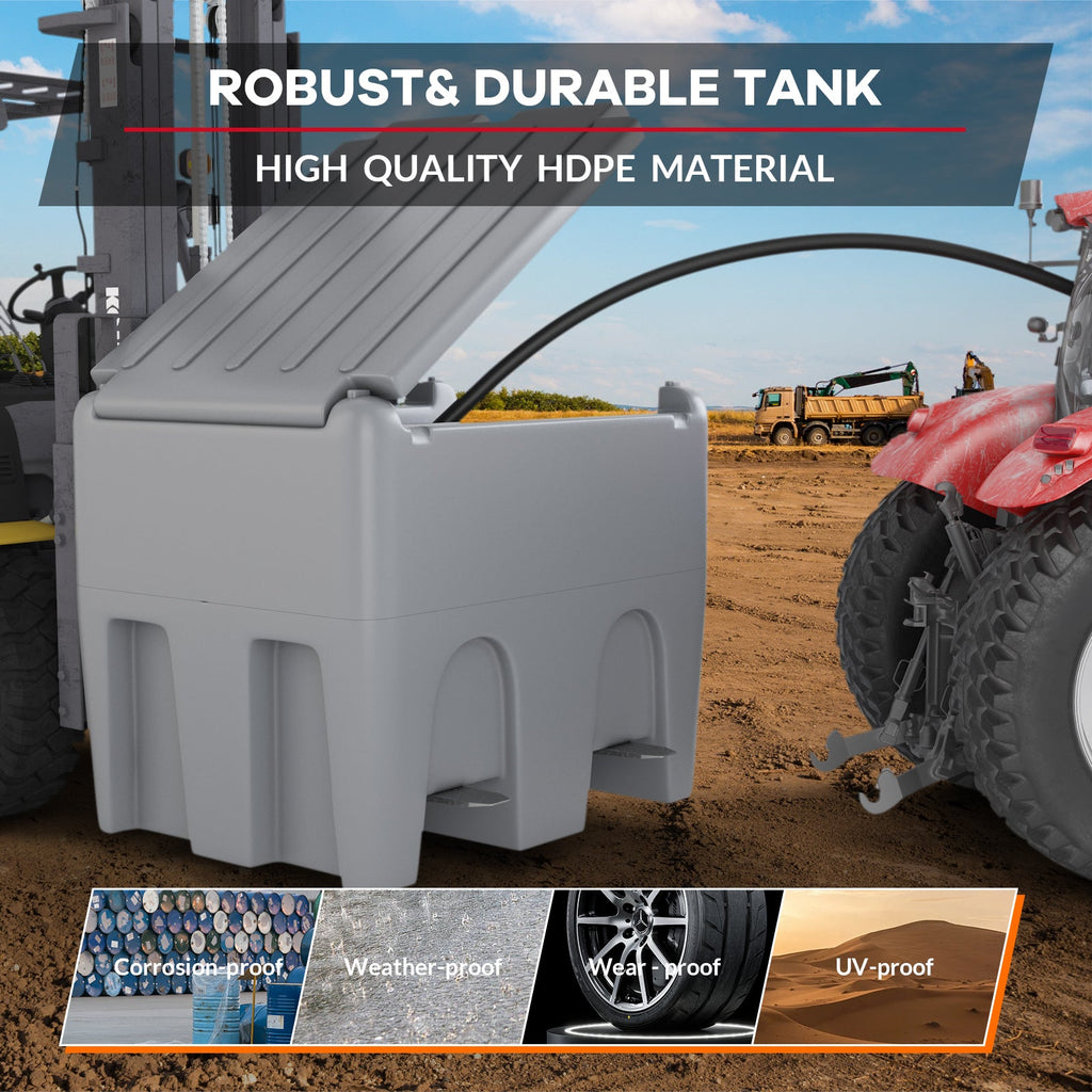 Garvee Portable Fuel Tank, 58 Gallon Diesel & Gasoline Transfer Tank With 12V Electric Pump, 10 GPM Flow Rate, 13ft Hose, Auto Fueling Nozzle , Fuel Transfer Tank for Easy Transportation, Gray