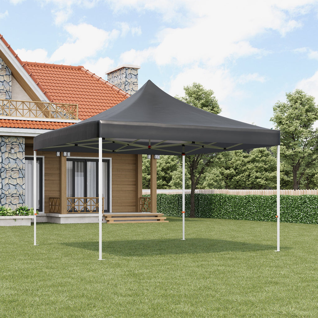 Garvee 10' X 10' Patio Pop Up Canopy Tent, Commercial Instant Canopy with Roller Bag and PU Coating Waterproof Fabric, All Season Heavy Duty Sun Shelter for Events, Parties, Camping, Black
