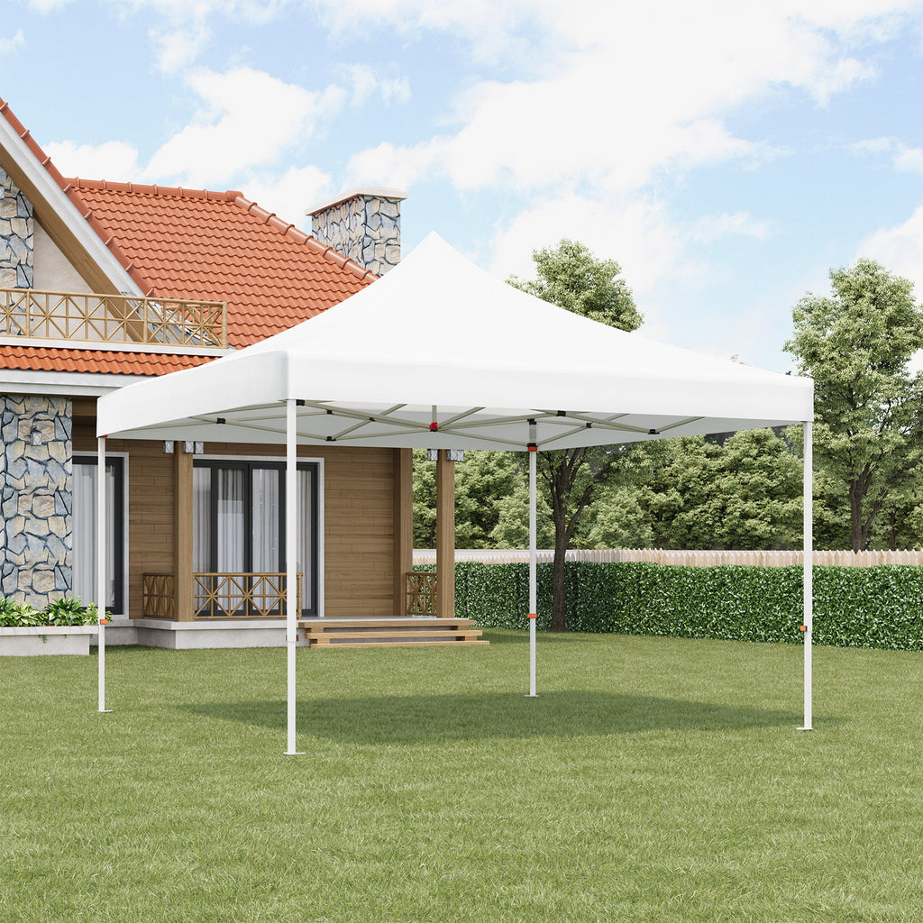 Garvee 10' X 10' Patio Pop Up Canopy Tent, Commercial Instant Canopy with Roller Bag and PU Coating Waterproof Fabric, All Season Heavy Duty Sun Shelter for Events, Parties, Camping, White