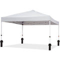 Garvee 10'x10' Instant Pop-Up Canopy Tent - Waterproof Beach Sun Shelter with Sidewalls & Wheeled Carry Bag (White)