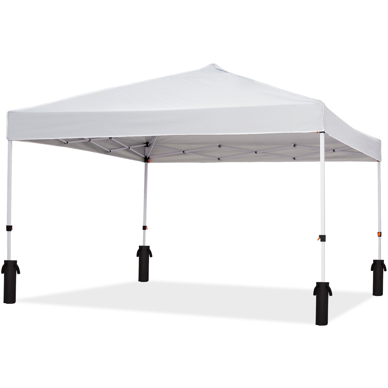 Garvee 10'x10' Instant Pop-Up Canopy Tent - Waterproof Beach Sun Shelter with Sidewalls & Wheeled Carry Bag (White)