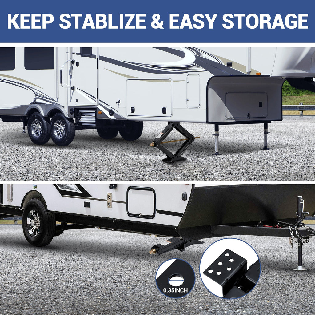 Garvee 5000 lbs RV Stabilizer Leveling Scissor Jacks - Heavy-Duty Camper Trailer Jacks with Crank Handle, 4"-24" Height Adjustable for Travel Trailers and Campers, 1pc