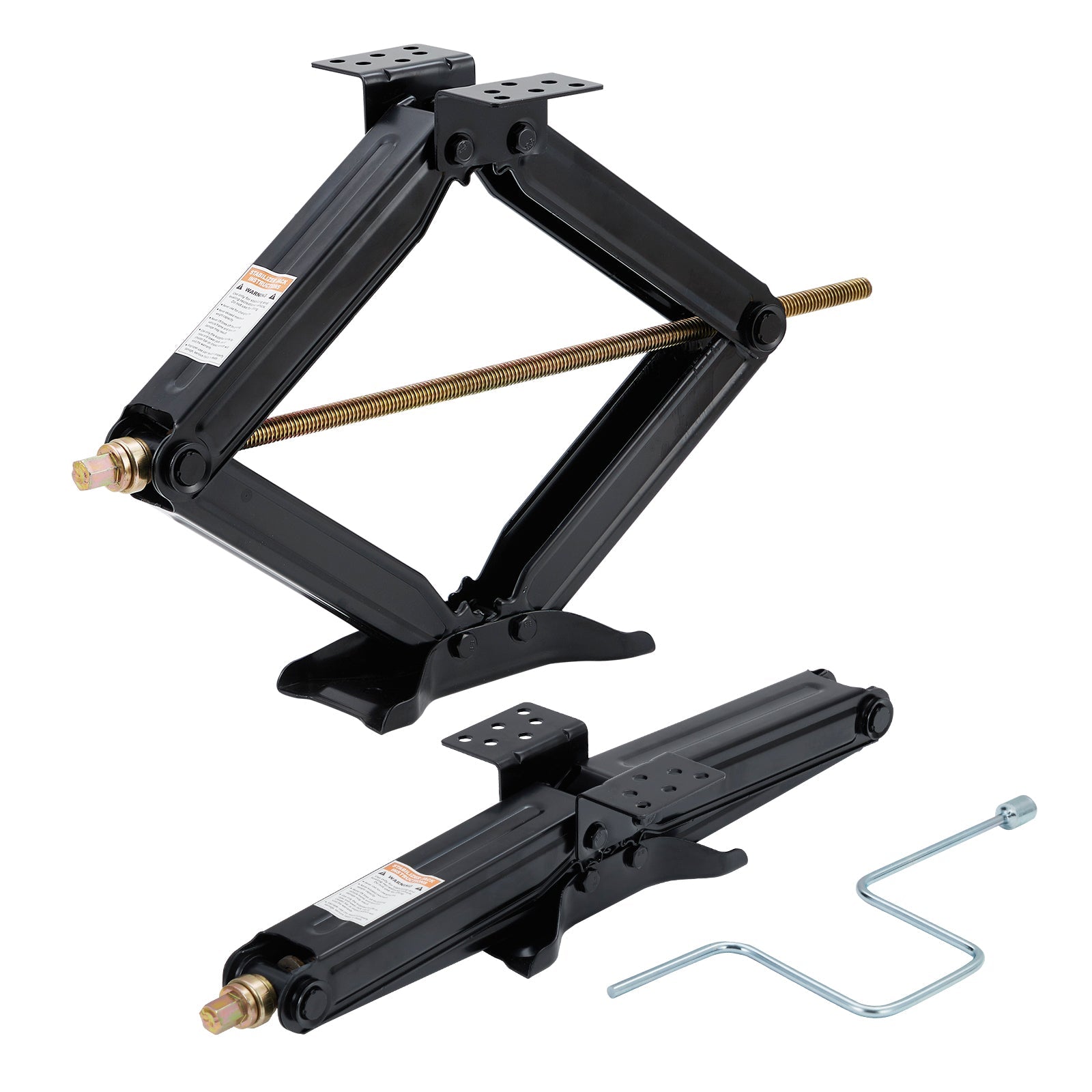 Garvee Set of 2 Camper Trailer RV Stabilizer Jacks, 5000Lb Heavy Duty 24" RV Stabilizer Leveling Scissor Jack with Crank Handle & Drill Sockets for Travel Trailer Camper, Black