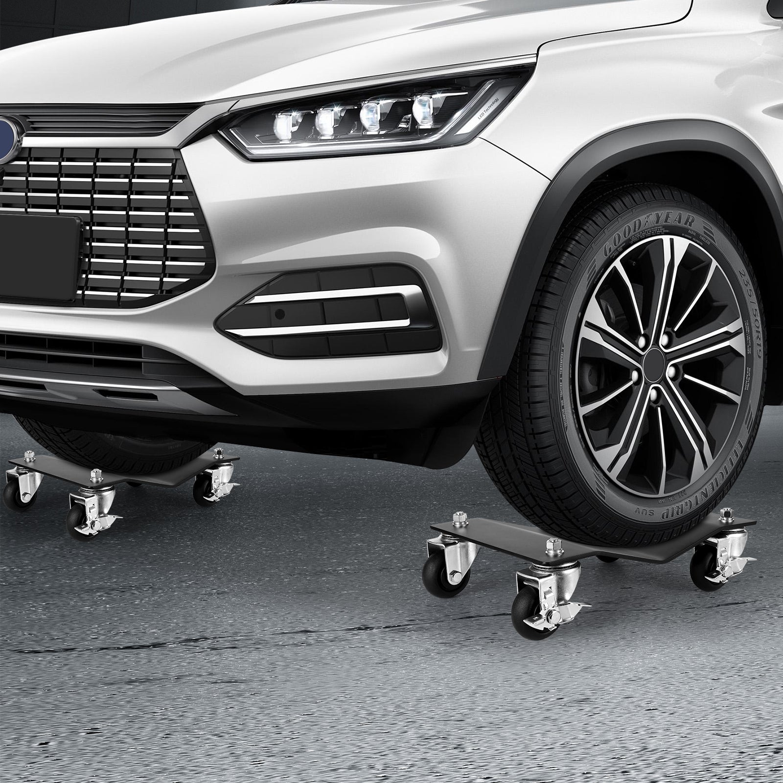 Garvee Car Dolly Set of 2, Heavy Duty Wheel Dollies, 5,000 Lbs Total Capacity Vehicle Dolly with Rotating Wheels for Moving Vehicles, Trailers, Motorcycles, Truck, Boat, Black