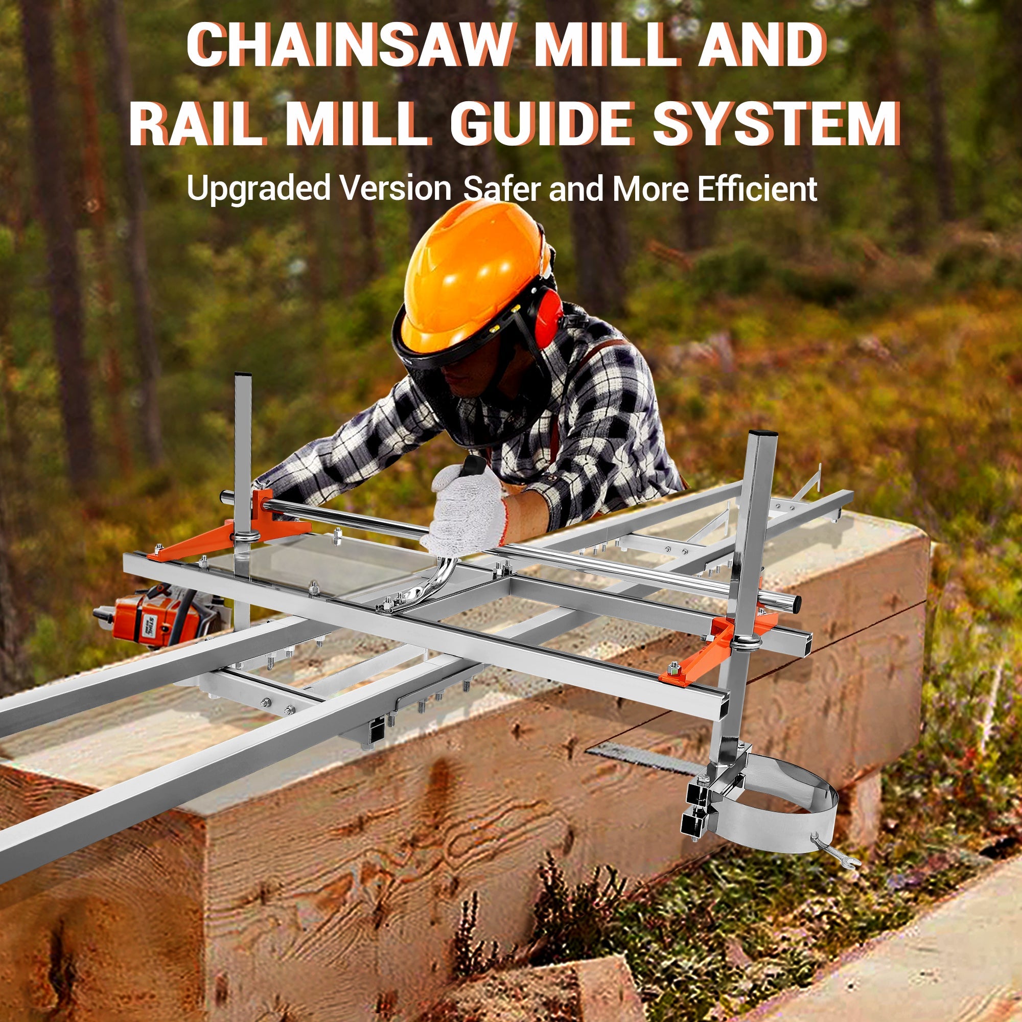 Garvee Rail Mill Guide System, 36 Inch Chain Saw Milling Machine, 9 Ft 4 Crossbar Kits, Aluminum Wood Lumber Cutting Saw Mill for Builders and Woodworkers