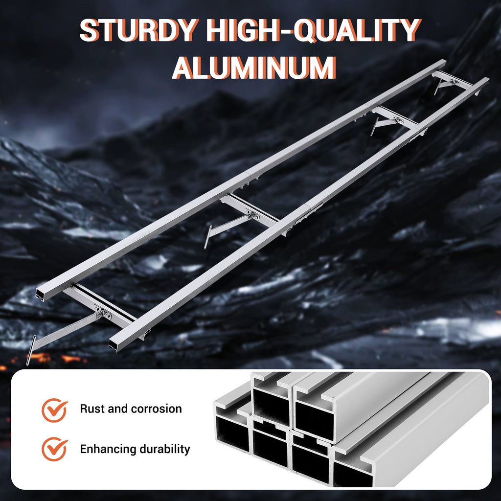 Garvee Rail Mill Guide System with 2 Tree Felling Wedges, 9 Ft Aluminum Adjustable Saw Milling Rails System Work with Chainsaw Mill for Builders and Woodworkers