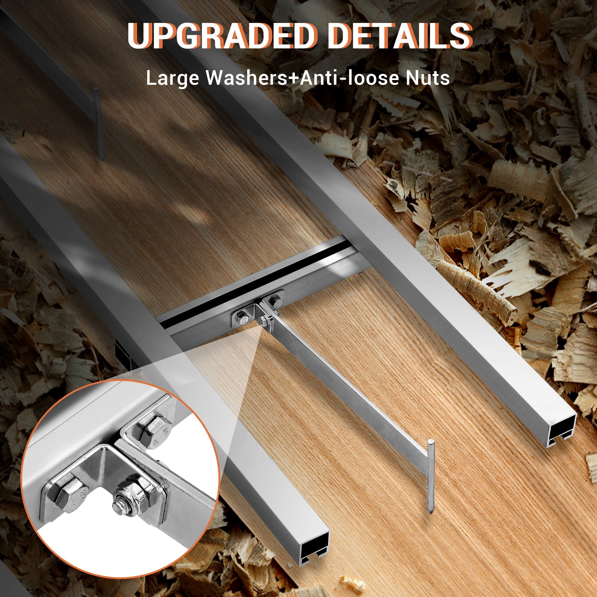 Garvee Rail Mill Guide System with 4 Tree Felling Wedges, 12 Ft Aluminum Adjustable Saw Milling Rails System Work with Chainsaw Mill for Builders and Woodworkers