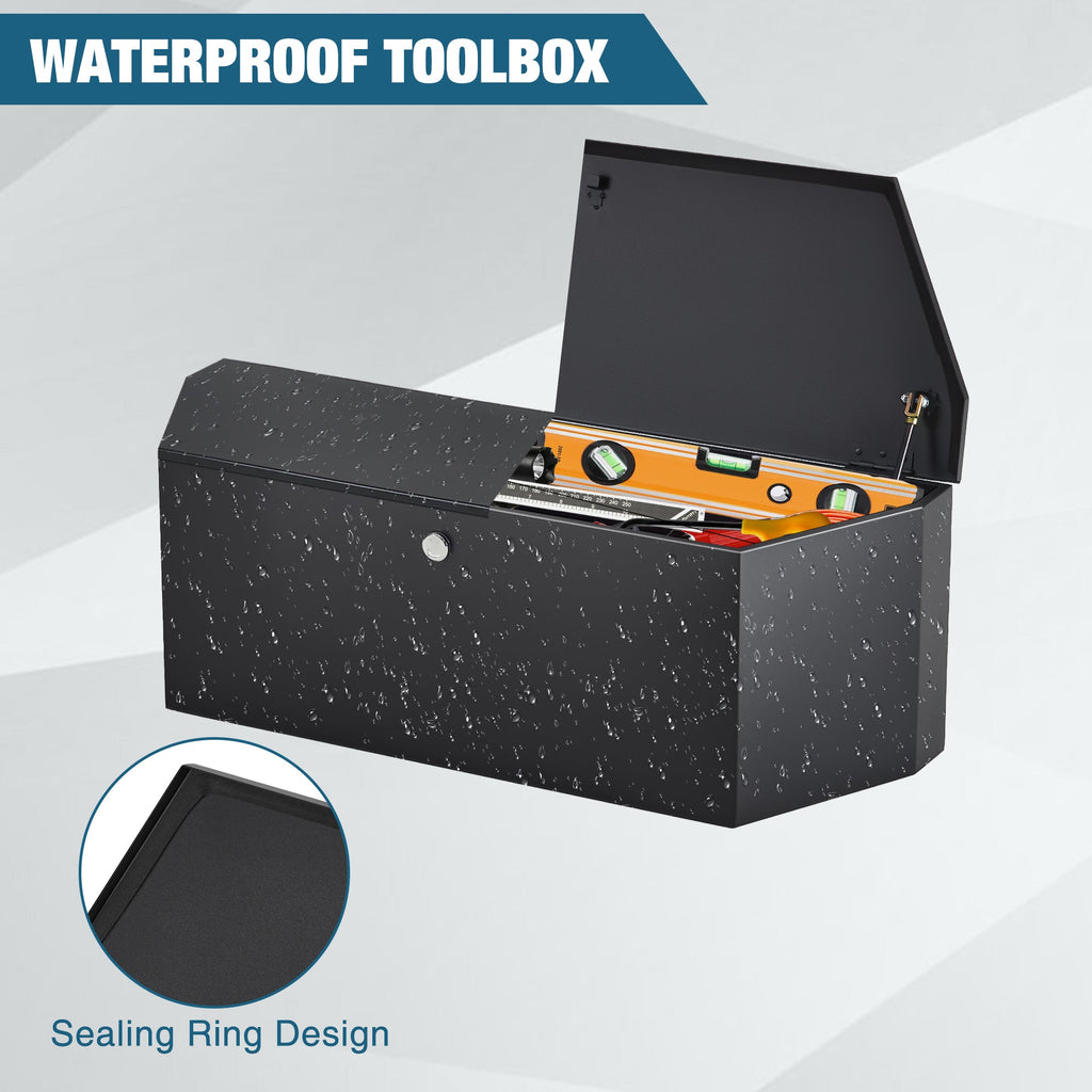 Garvee Trailer Tongue Box, 36"x12"x12" Heavy Duty Metal Tool Storage Box with Lock, Waterproof Utility Truck Bed Tool Box, Ideal for Trucks, Flatbeds, Trailers, RV, Garage