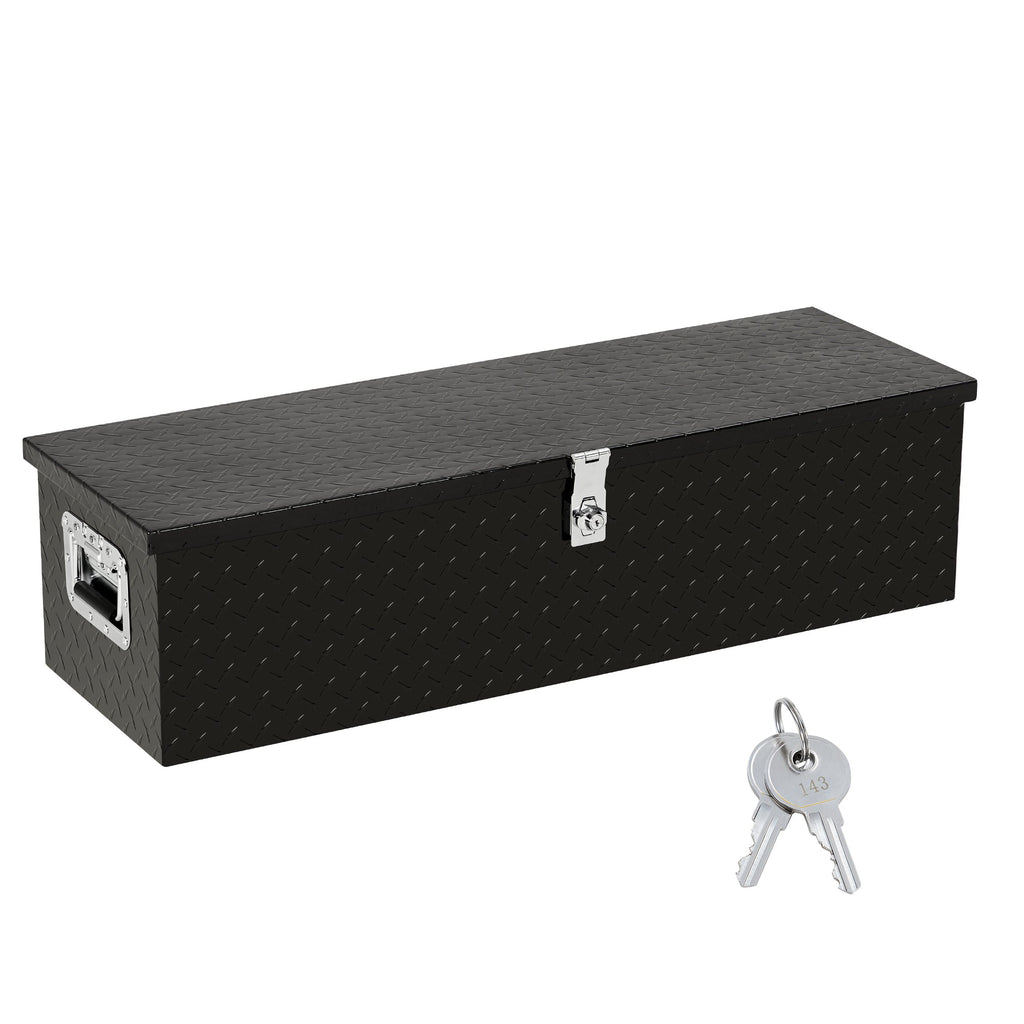 Garvee Aluminum Truck Tool Box – 39" Lockable Under Seat Storage Organizer, Heavy-Duty & Weatherproof Car Toolbox for Pickup, SUV, Van – Rust-Proof Design with Side Handle