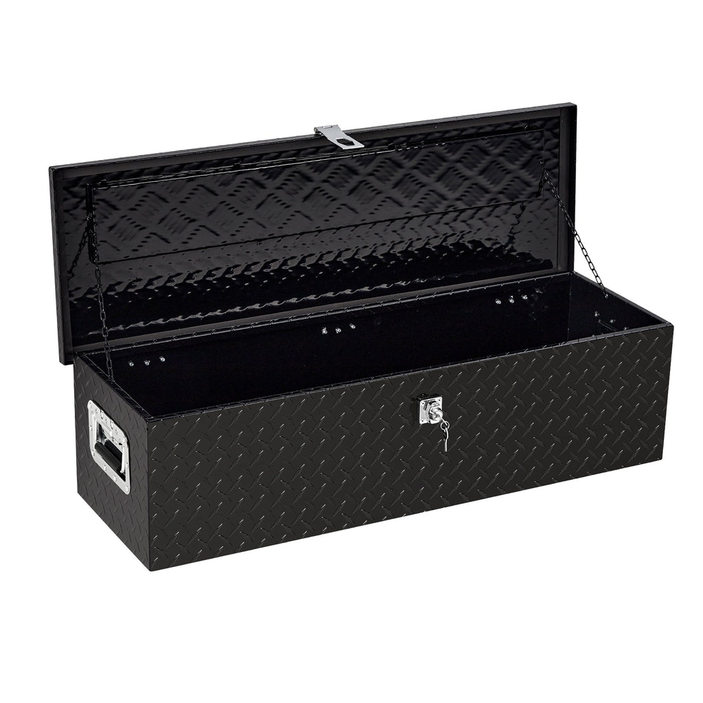 Garvee Aluminum Truck Tool Box – 39" Lockable Under Seat Storage Organizer, Heavy-Duty & Weatherproof Car Toolbox for Pickup, SUV, Van – Rust-Proof Design with Side Handle