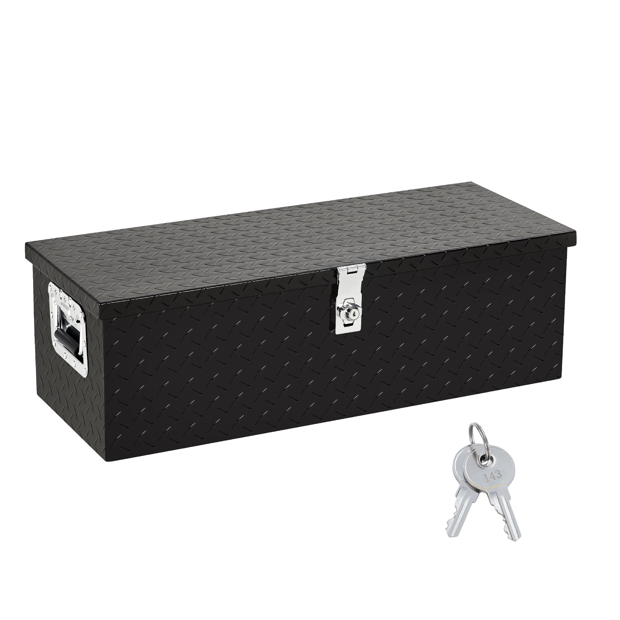 Garvee Aluminum Truck Tool Box – 30" Lockable Under Seat Storage Organizer, Heavy-Duty & Weatherproof Car Toolbox for Pickup, SUV, Van – Rust-Proof Design with Side Handle