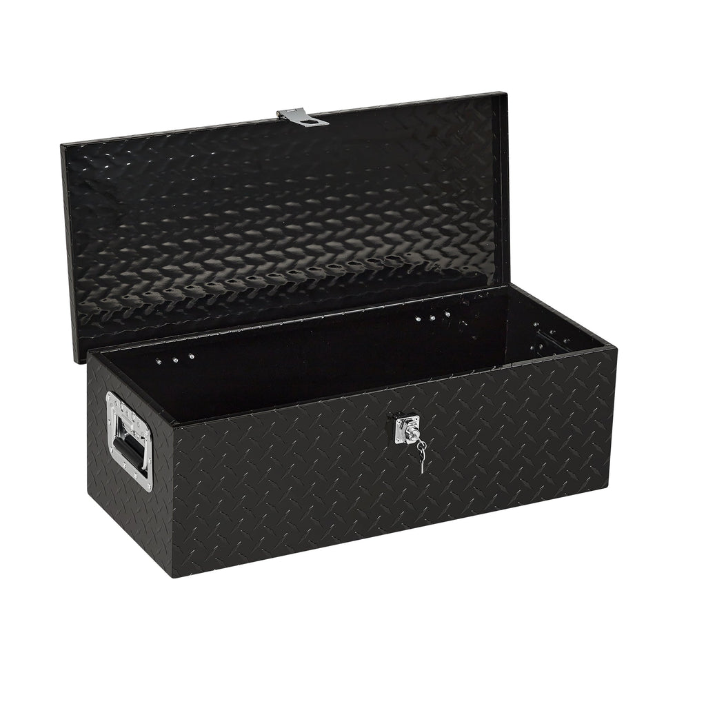Garvee Aluminum Truck Tool Box – 30" Lockable Under Seat Storage Organizer, Heavy-Duty & Weatherproof Car Toolbox for Pickup, SUV, Van – Rust-Proof Design with Side Handle