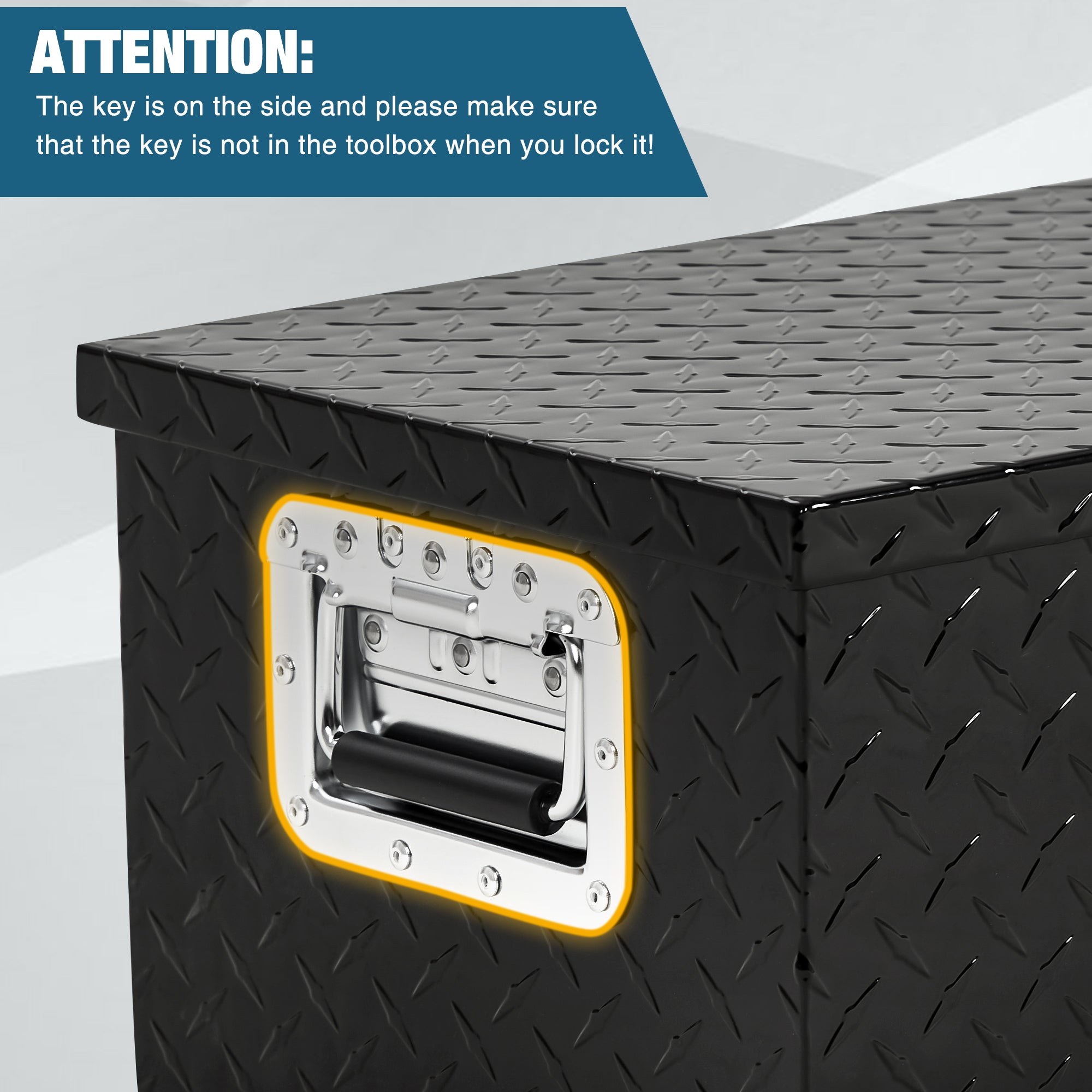 Garvee Aluminum Truck Tool Box – 30" Lockable Under Seat Storage Organizer, Heavy-Duty & Weatherproof Car Toolbox for Pickup, SUV, Van – Rust-Proof Design with Side Handle