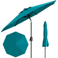 Garvee 9 ft Outdoor Patio Umbrella with 8 Sturdy Ribs, Crank Lift, Push-Button Tilt & UV-Resistant Waterproof Canopy for Pool, Deck, Yard & Garden, Turquoise