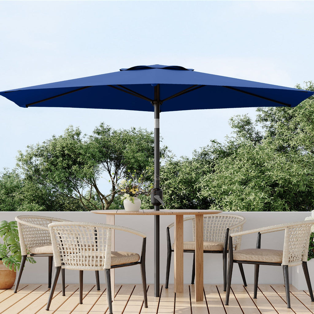 Garvee 7.5' Outdoor Patio Umbrella, Market Umbrella, 6 Sturdy Ribs UV Protection Waterproof, Navy
