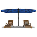 Garvee 13' Double-Sided Umbrella, Outdoor Patio Umbrellas, Rectangle Market Umbrella with Crank Handle, Large Patio Umbrell for Poolside Backyard, Navy Blue