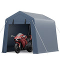 Garvee 6x8 Ft Portable Outdoor Carport Storage Shelter with Roll Up Zipper Doors, Heavy Duty/Waterproof/Anti-UV Garage Tent for Motorcycle Bike Garden Tools, Grey
