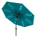 Garvee 10' Solar Patio Umbrella with 40 LED Lights, Outdoor Market Umbrella with Auto-Tilt Crank & Weather-Resistant Canopy, Turquoise