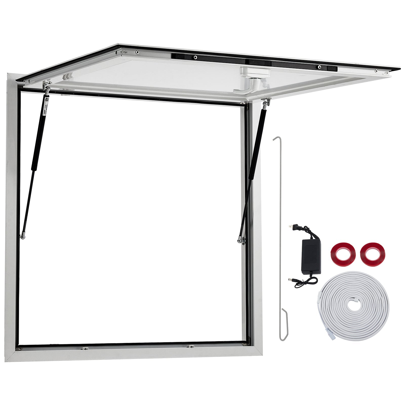 Garvee 36x36 Inch Concession Window for Food Trucks & Stands, 85° Weatherproof Awning Door with Dual-Point Lock, Heavy-Duty Aluminum Frame Service Window (Glass Not Included)