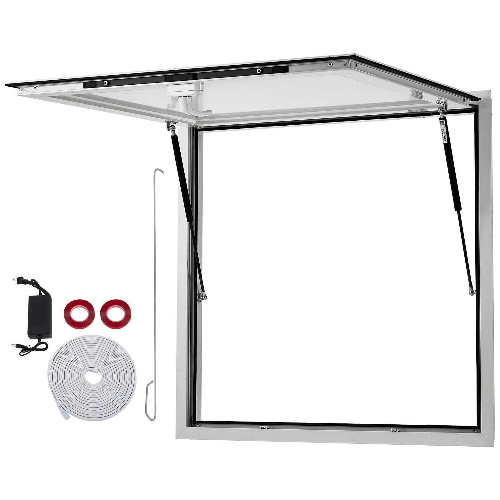 Garvee 48x36 Inch Concession Window for Food Trucks & Stands-85° Weatherproof Awning Door with Dual-Point Lock, Heavy-Duty Aluminum Frame Service Window (Glass Not Included)
