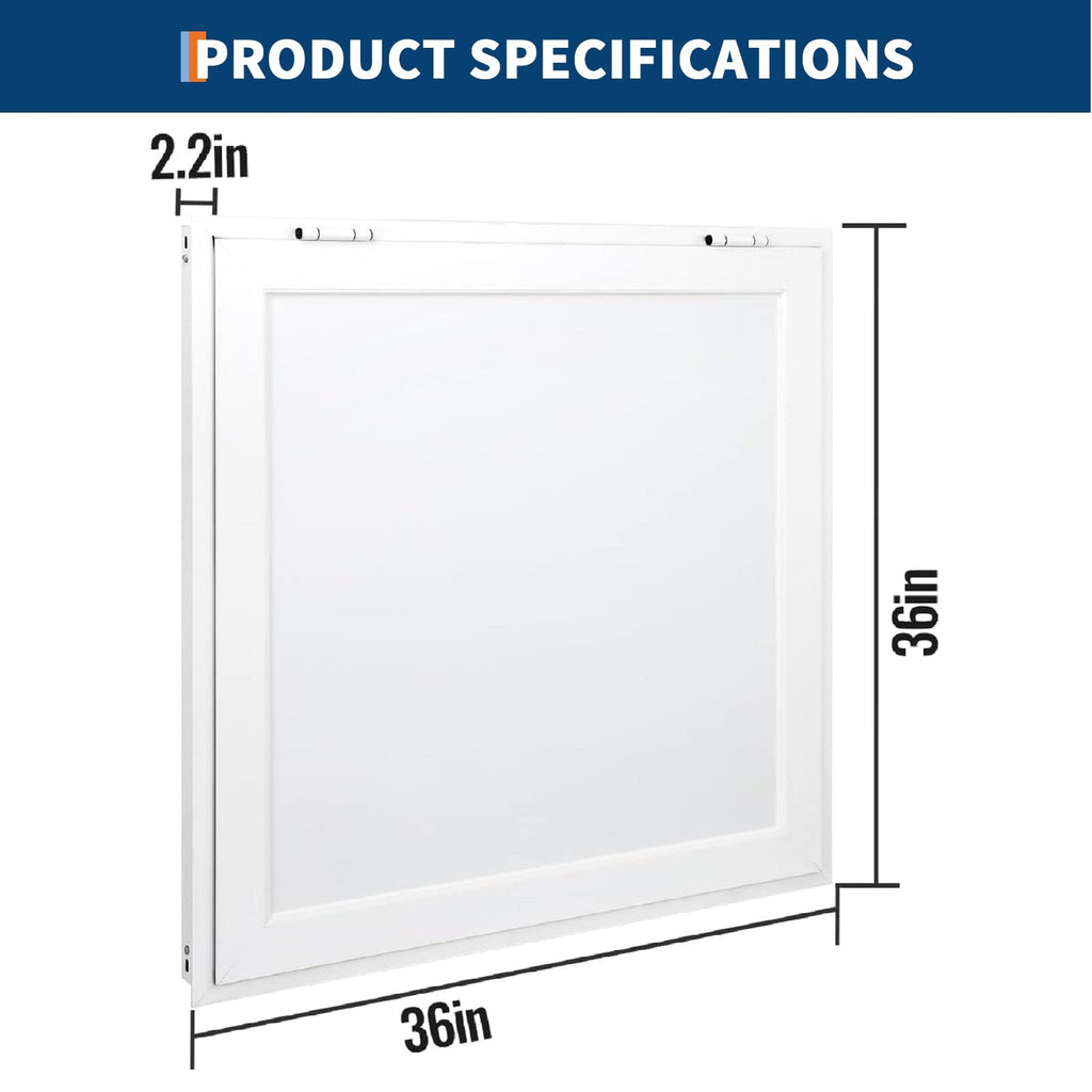 Garvee 36x36 Inch Concession Window for Food Trucks & Stands, 85° Weatherproof Awning Door with Dual-Point Lock, Heavy-Duty Aluminum Frame Service Window (Glass Not Included)