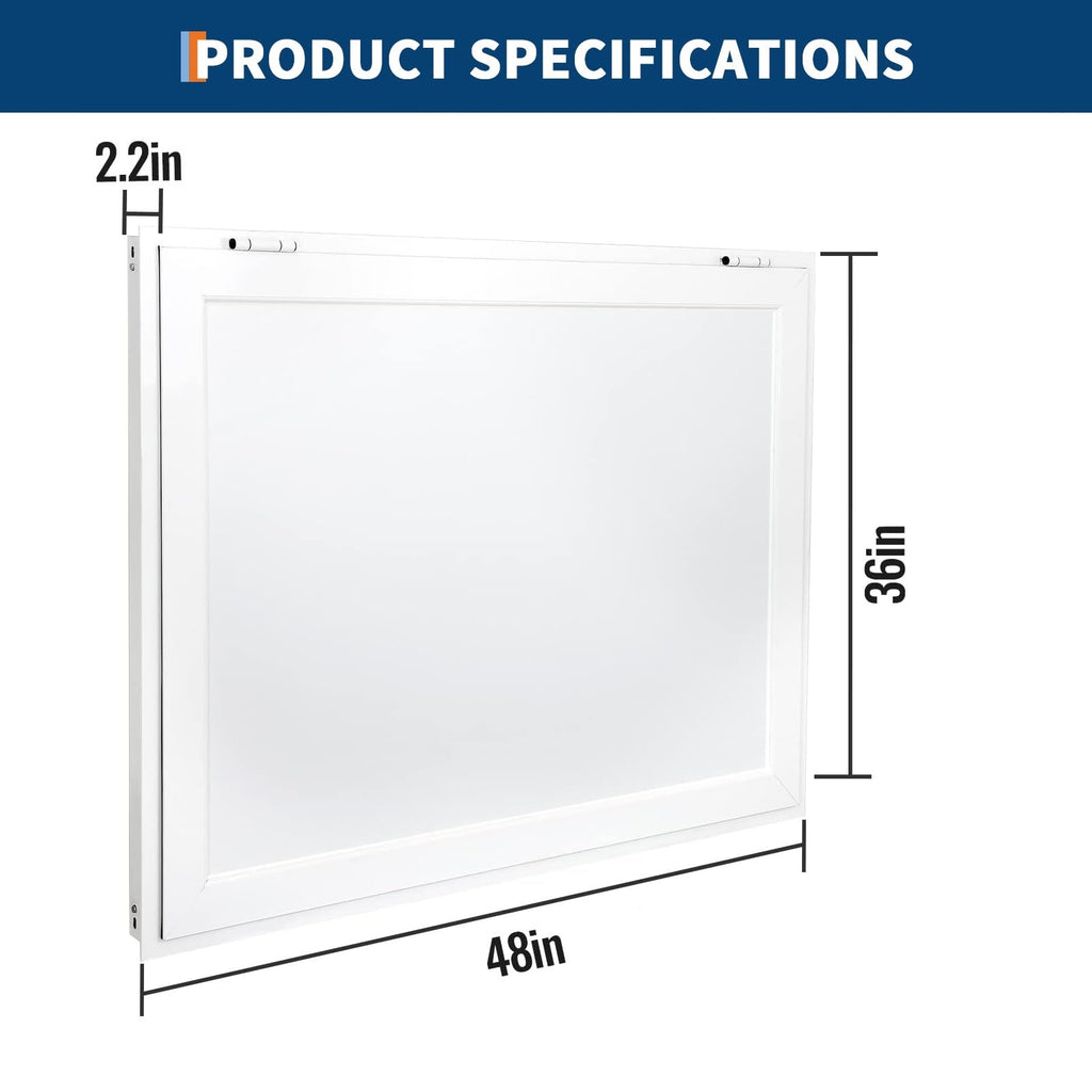 Garvee 48x36 Inch Concession Window for Food Trucks & Stands-85° Weatherproof Awning Door with Dual-Point Lock, Heavy-Duty Aluminum Frame Service Window (Glass Not Included)