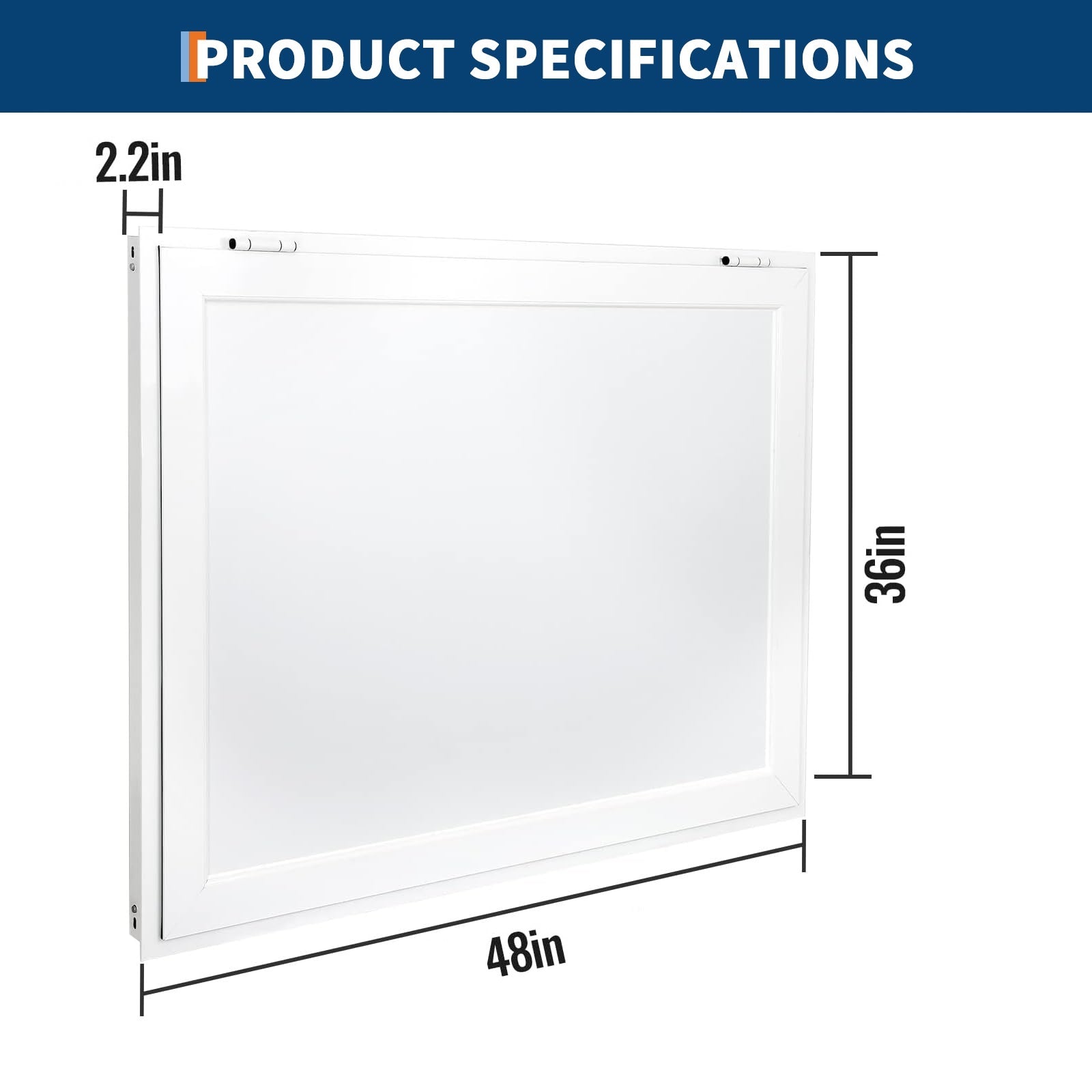 Garvee 48x36 Inch Concession Window for Food Trucks & Stands-85° Weatherproof Awning Door with Dual-Point Lock, Heavy-Duty Aluminum Frame Service Window (Glass Not Included)
