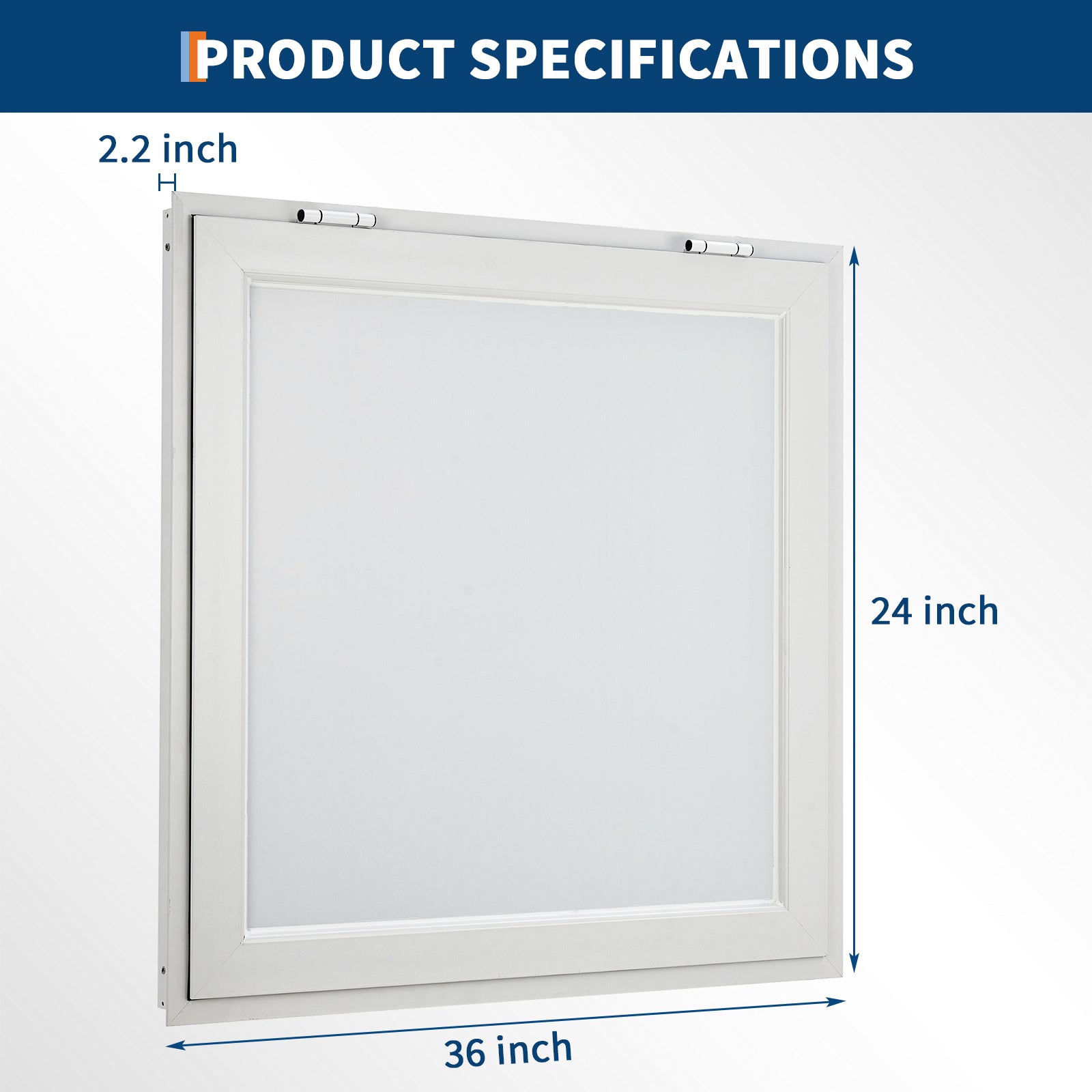 Garvee 36x24 Inch Concession Window for Food Trucks & Stands, 85° Weatherproof Awning Door with Dual-Point Lock, Heavy-Duty Aluminum Frame Service Window (Glass Not Included)