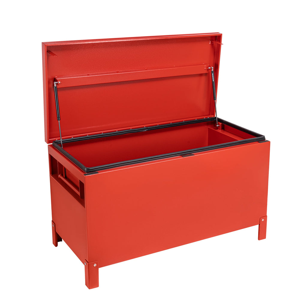 Garvee Jobsite Tool Box, Jobsite Tool Chest Storage Cabinet Industrial Grade, Aluminum, Burgundy Red, 36x15 Inch