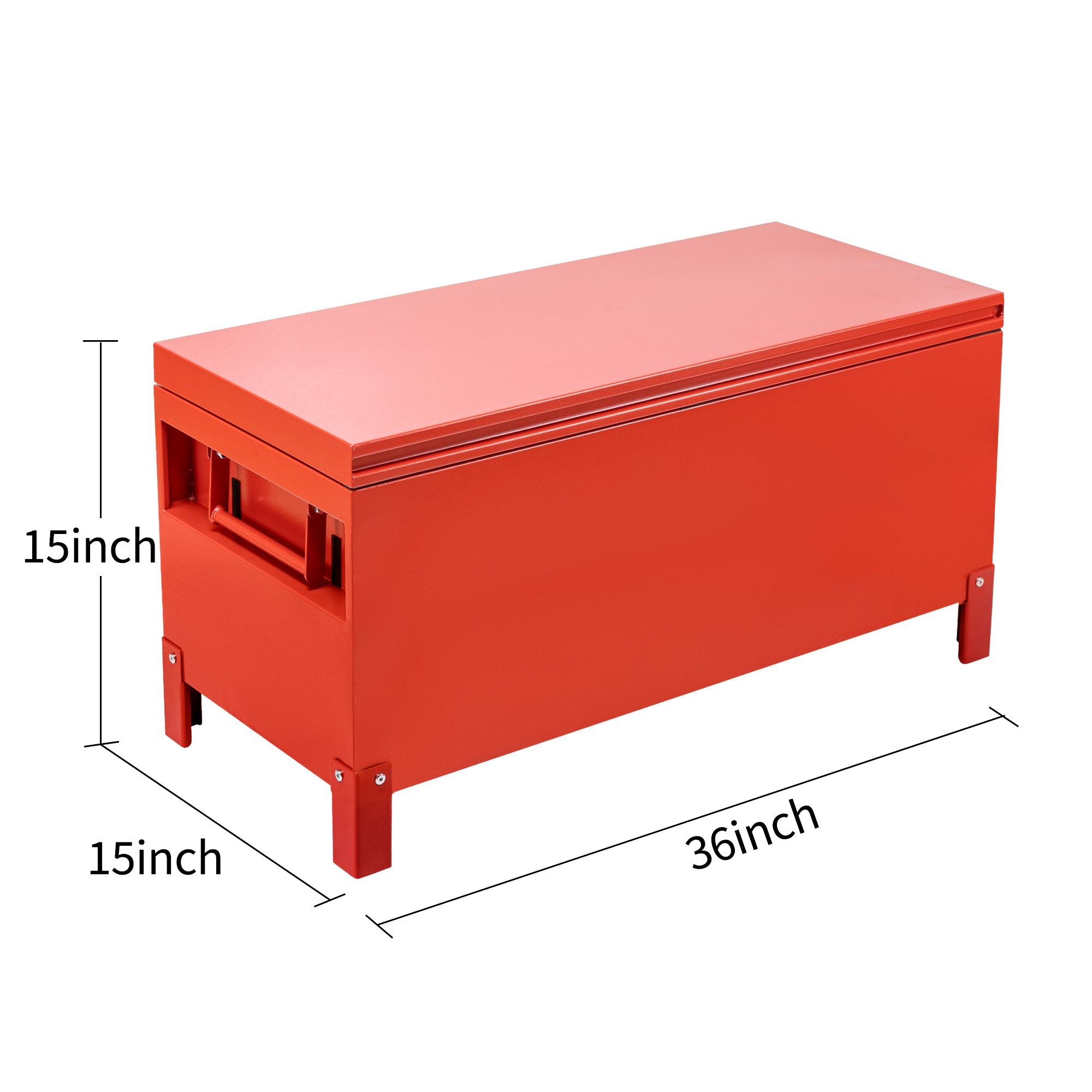 Garvee Jobsite Tool Box, Jobsite Tool Chest Storage Cabinet Industrial Grade, Aluminum, Burgundy Red, 36x15 Inch