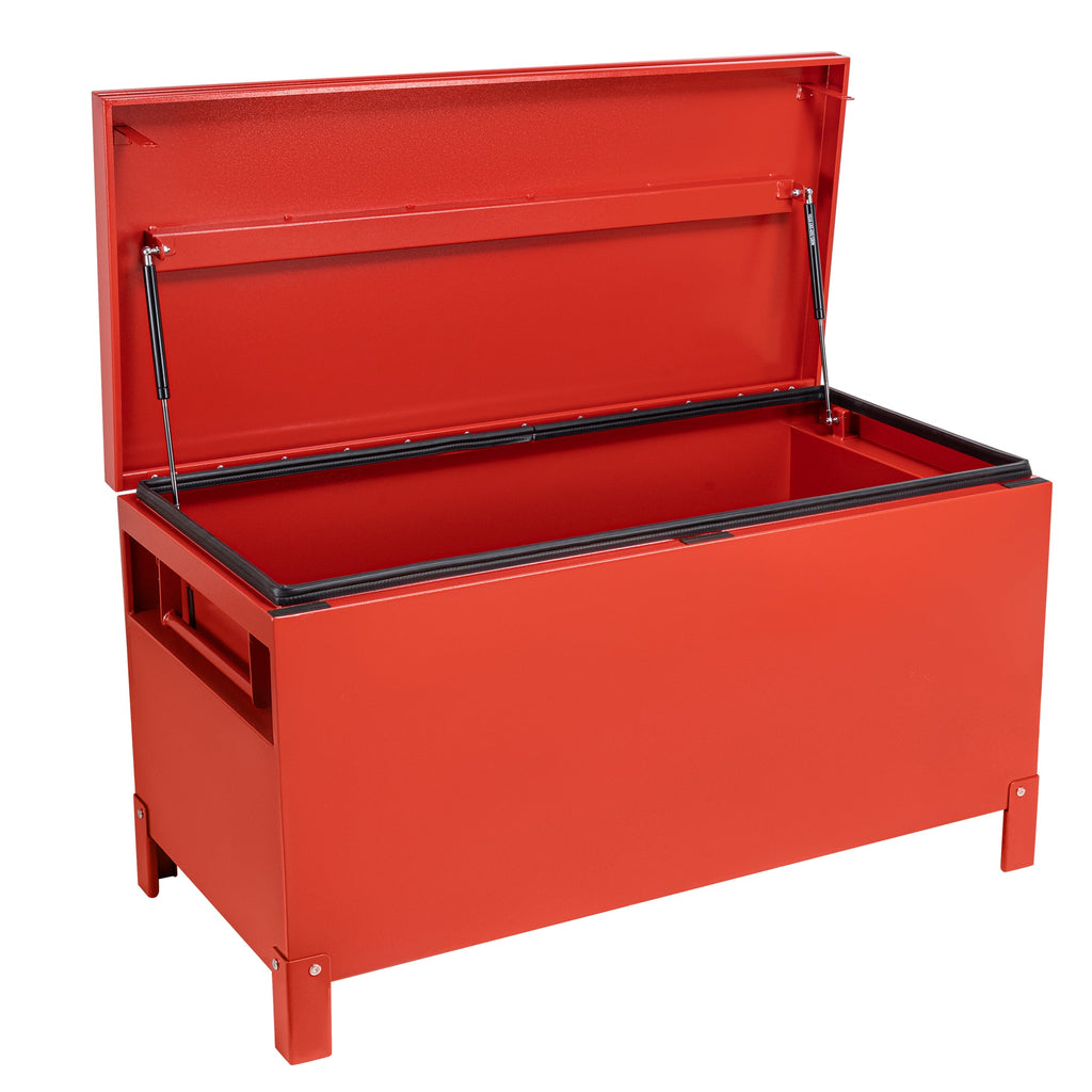 Garvee 60x24 Inch Jobsite Tool Box, Jobsite Tool Chest Storage Cabinet Industrial Grade, Aluminum, Burgundy Red,