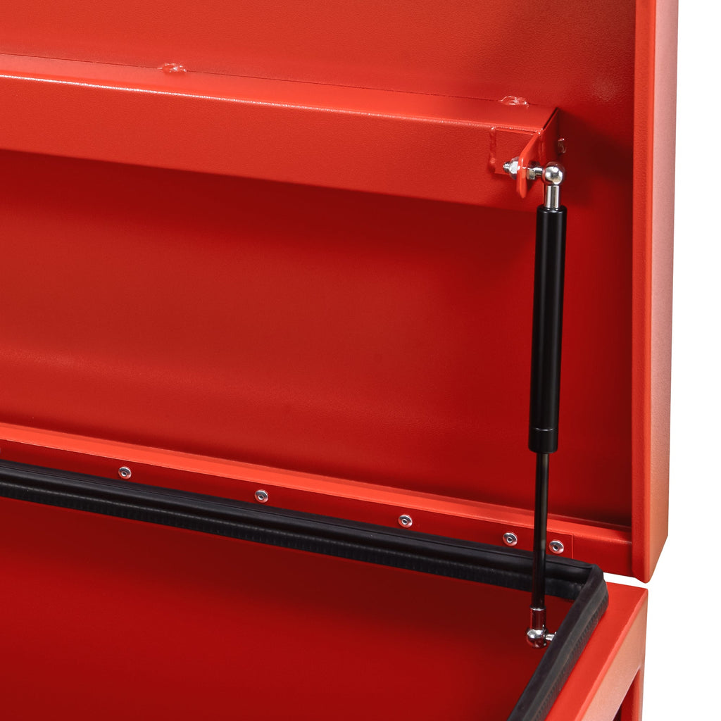 Garvee 60x24 Inch Jobsite Tool Box, Jobsite Tool Chest Storage Cabinet Industrial Grade, Aluminum, Burgundy Red,