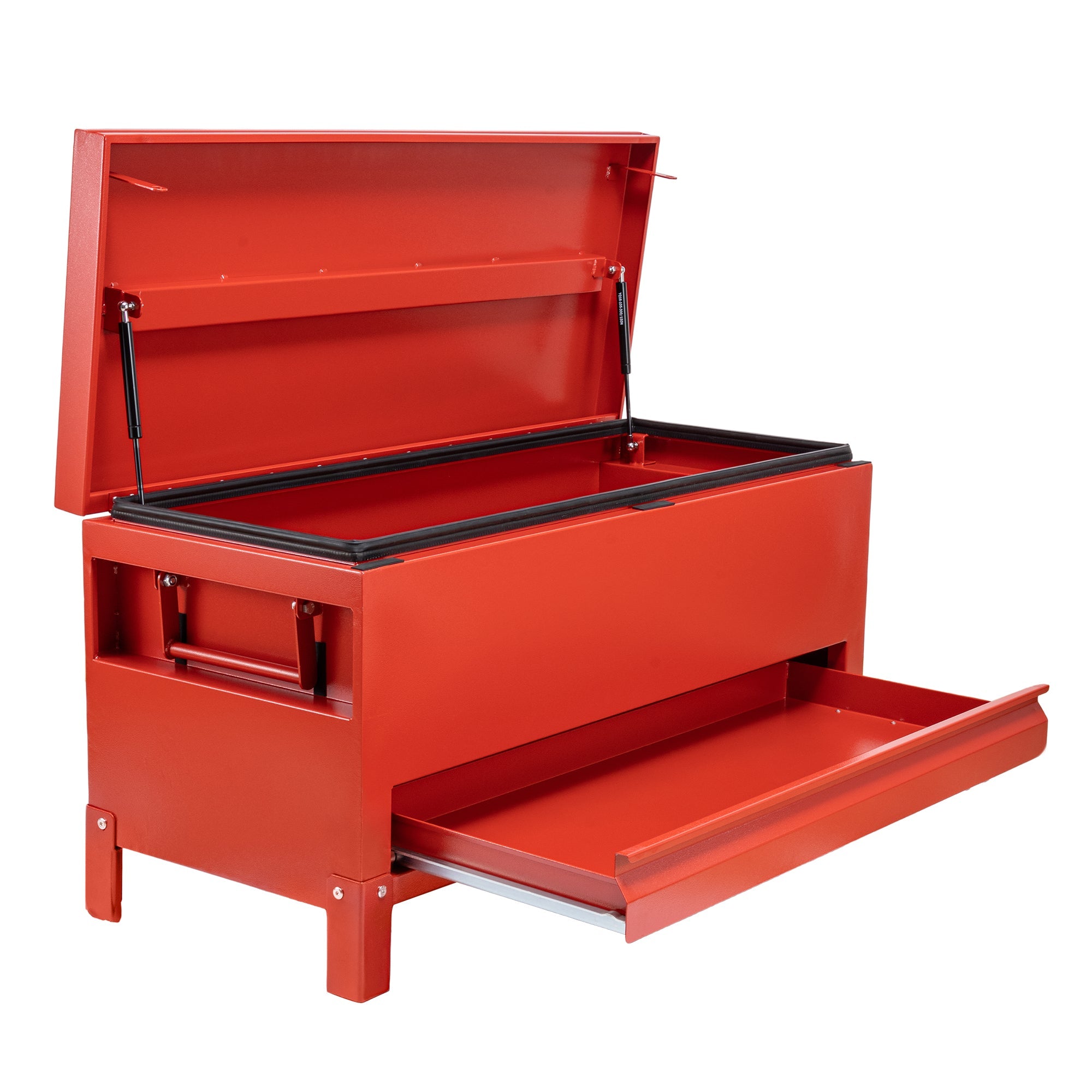 Garvee 48x20 Inch Jobsite Tool Box with Drawer, Jobsite Tool Chest Storage Cabinet Industrial Grade, Aluminum, Burgundy Red