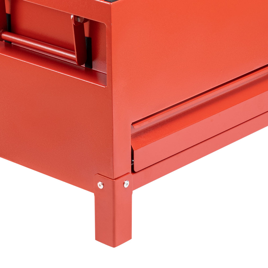 Garvee 48x20 Inch Jobsite Tool Box with Drawer, Jobsite Tool Chest Storage Cabinet Industrial Grade, Aluminum, Burgundy Red