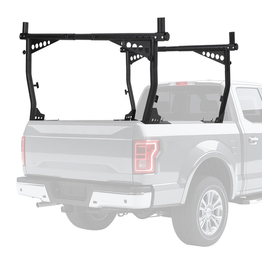 Garvee Universal Extendable Truck Ladder Rack, 35"-67" Adjustable Steel Rack, 1200 Lbs Capacity, No-Drill Heavy-Duty Pickup Rack for Kayaks, Lumber, Ladders, and Rooftop Cargo
