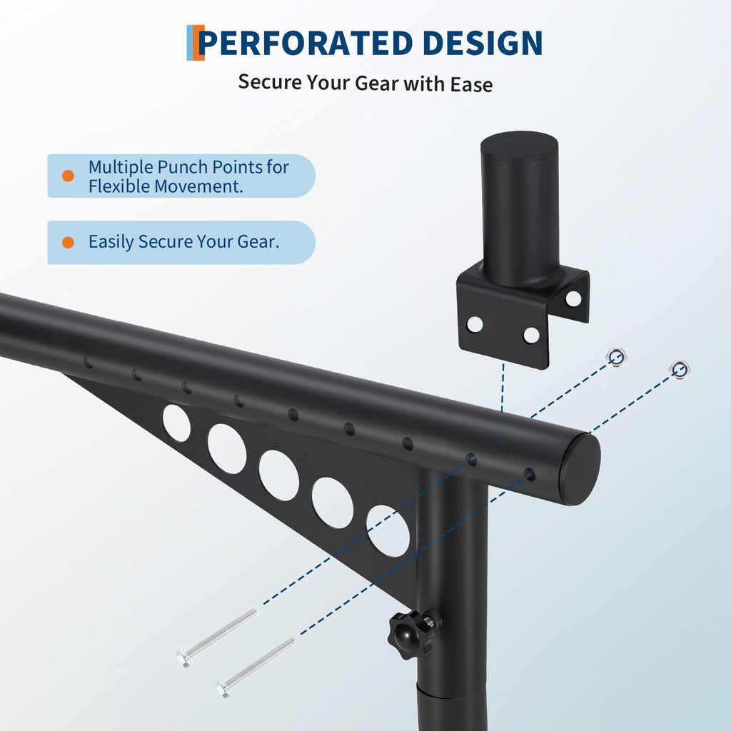 Garvee Universal Extendable Truck Ladder Rack, 35"-67" Adjustable Steel Rack, 1200 Lbs Capacity, No-Drill Heavy-Duty Pickup Rack for Kayaks, Lumber, Ladders, and Rooftop Cargo