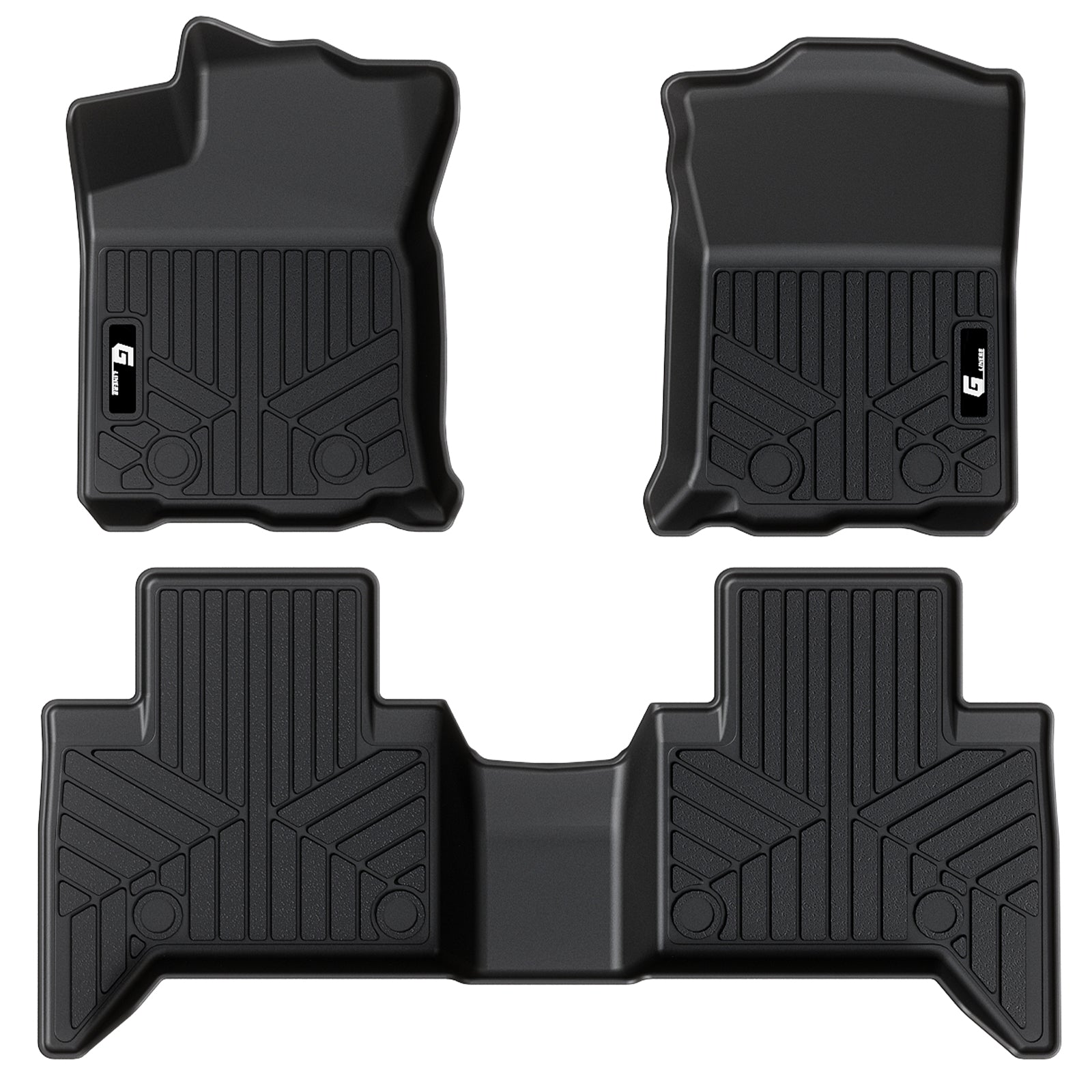 Garvee Floor Mats All Weather Custom Fit TPE Liners Compatible with 2018-2023 Toyota Tacoma Double Cab Front & Rear 2 Row (Exclude Hybrid, Manual Transmission)