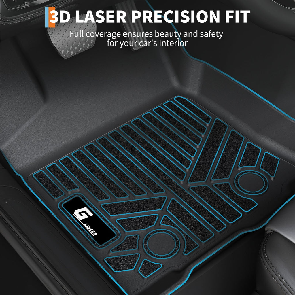 Garvee Floor Mats All Weather Custom Fit TPE Liners Compatible with 2018-2023 Toyota Tacoma Double Cab Front & Rear 2 Row (Exclude Hybrid, Manual Transmission)
